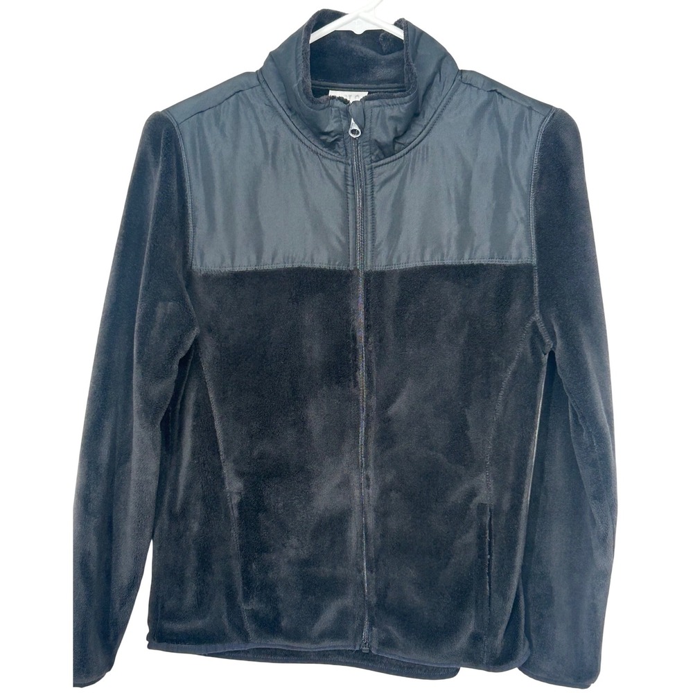 LOLO LIME Super Soft Fleece Jacket Black‎ Zip Up Women's Size Small